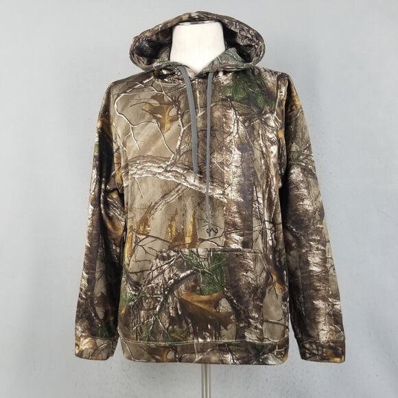 Realtree Hoodie Mens Large Camo Xtra Pullover Sweatshirt Hunting Drawstring - Picture 1 of 15
